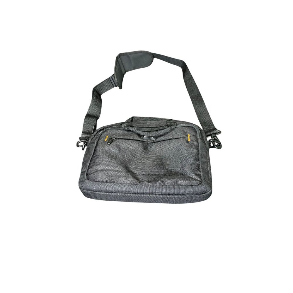 Black Laptop Bag With Adjustable Strap & Multiple Compartments